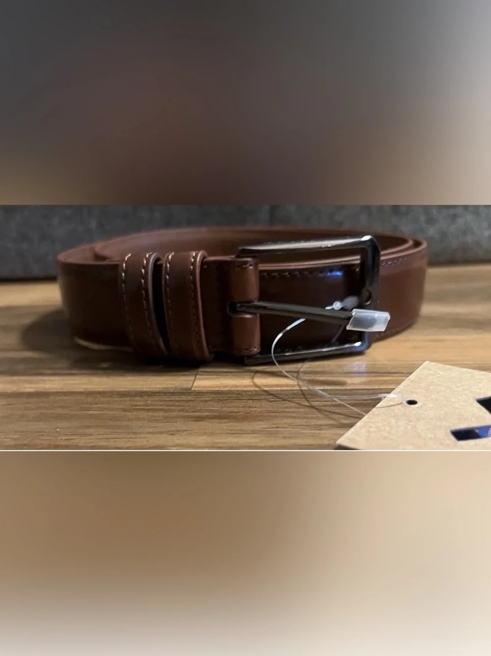 Gallery Seven Men Genuine Leather Casual Dress Belt, Burnt Umber , Size 34”